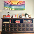 Surreal Sunset Hand-Carved Wood Wall Art – Oversized