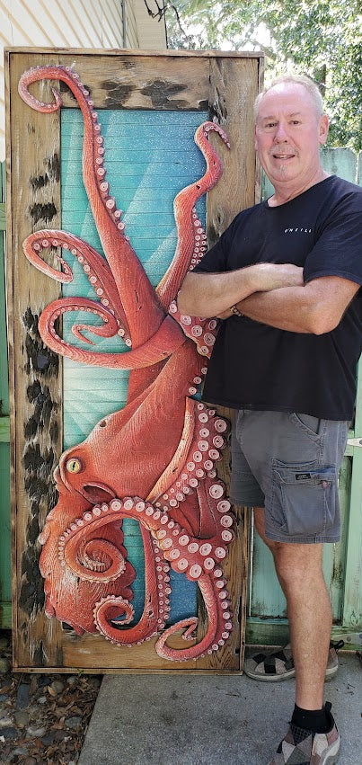 Octopus, Oversized, Red