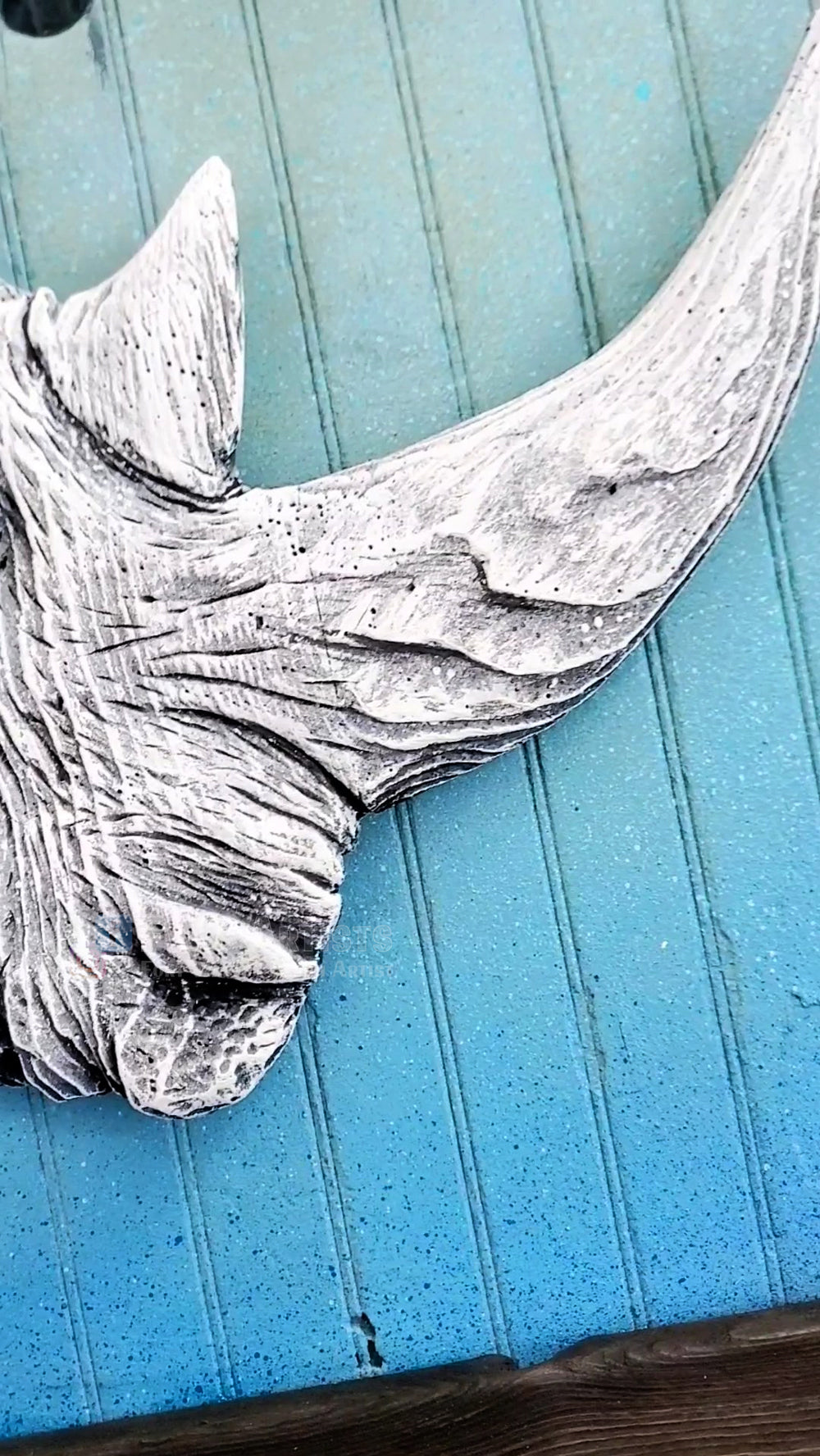 Punk Rhino Hand-carved Wood Wall Art - Large