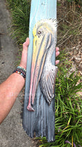 Pelican Hand-Carved Wood Wall Art – Medium