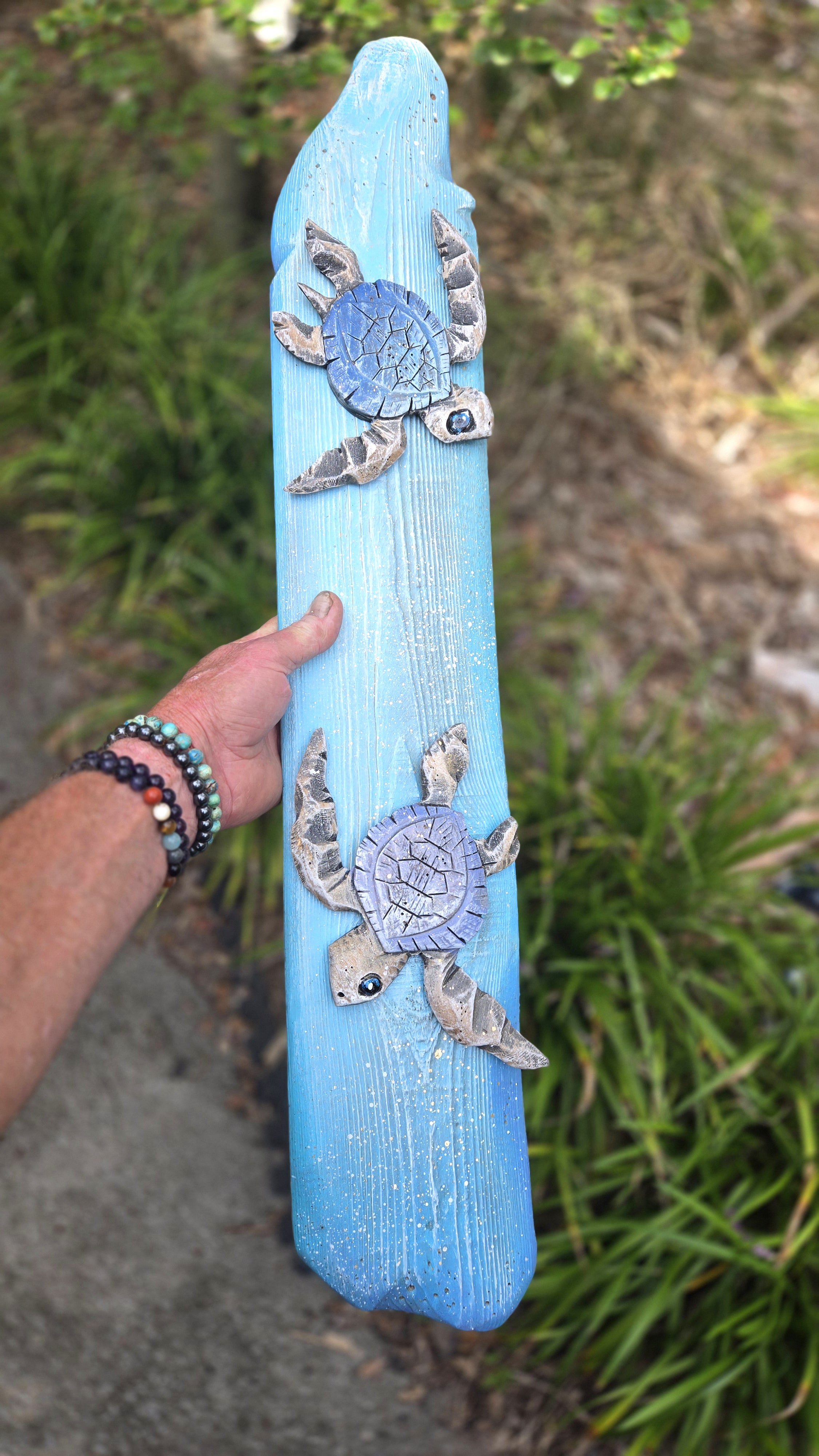 Two Baby Sea Turtles, Large Sized, Blues