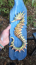 Seahorse Hand-carved Wood Wall Art - Orange
