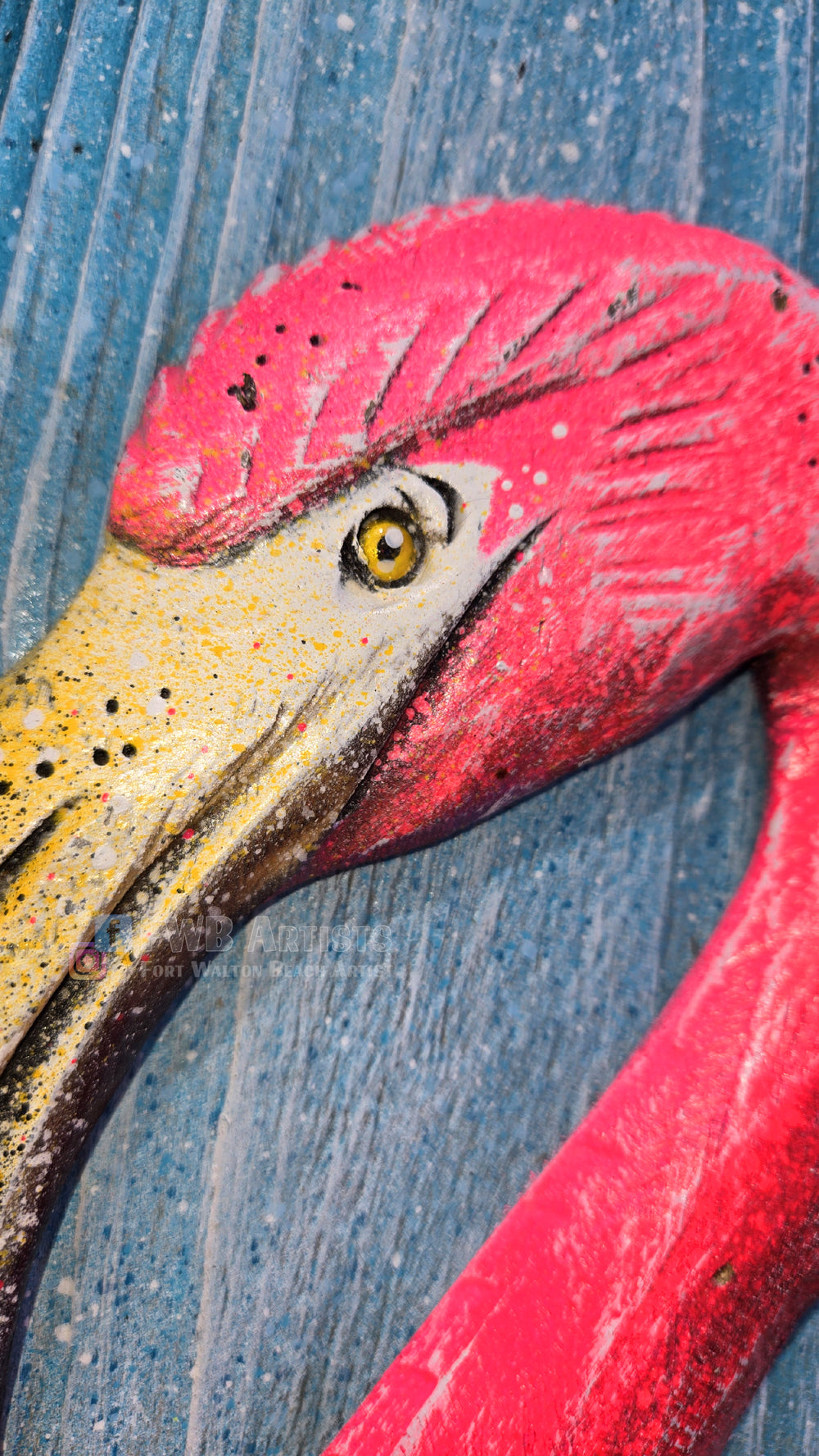 Flamingo Hand-Carved Wood Wall Art – Medium