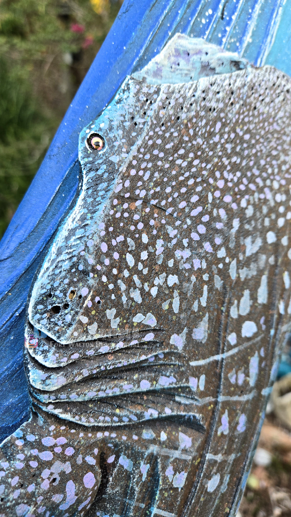 Whale Shark (B) Hand-Carved Wood Wall Art - Medium