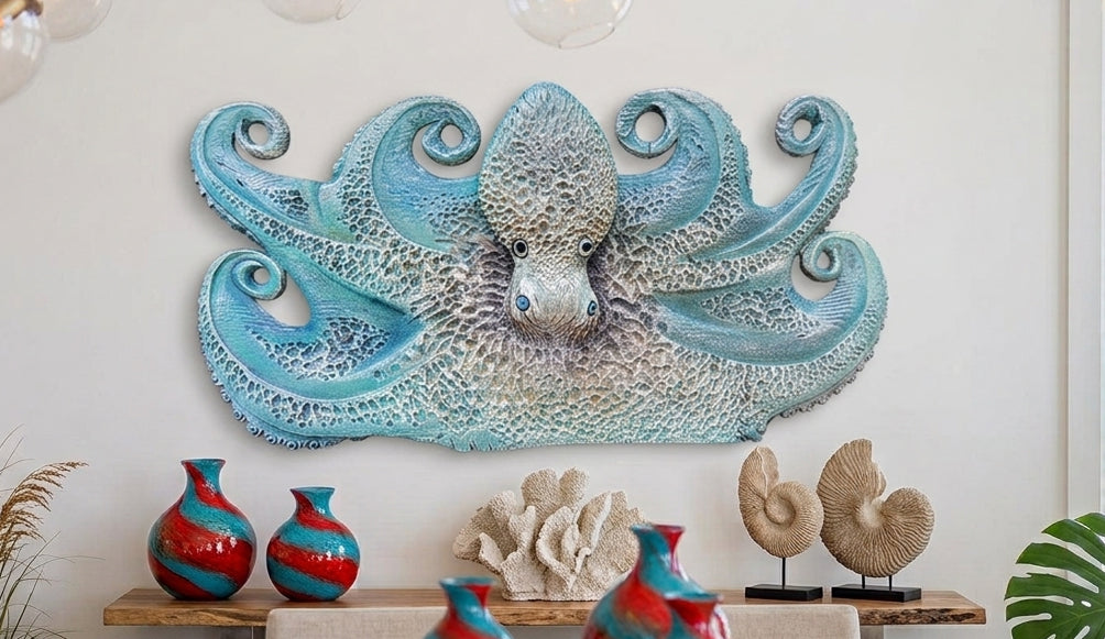 Octopus, Oversized, Aqua