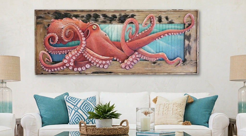 Octopus, Oversized, Red